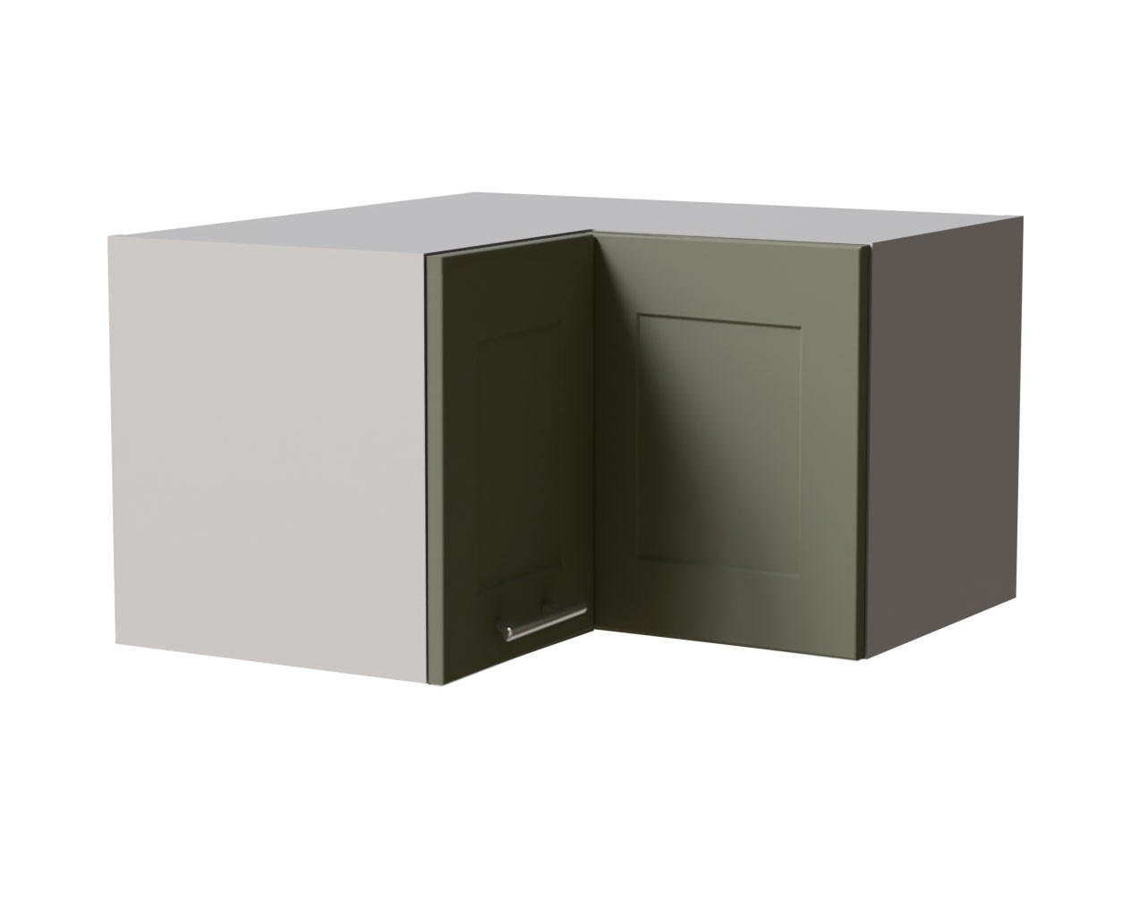 ECKHÄNGESCHRANK Oslo W12/60/36 Grau / Reed Green Matt 60 / 60 / 36cm - Grau/Grün, Holz/Holzwerkstoff (60/36/60cm) - Feldmann-Wohnen