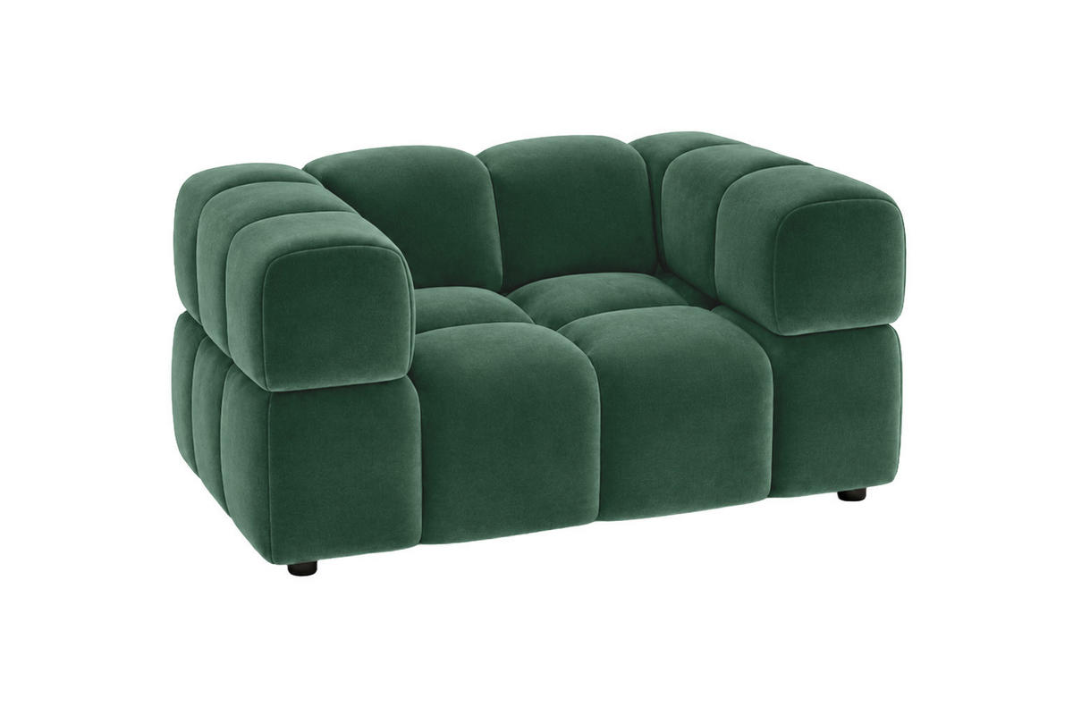 KŘESLO, velurová tkanina Bluvel, Zelená, Averro - zelená barva, dřevo (160/70/96cm) - Kaiser Möbel
