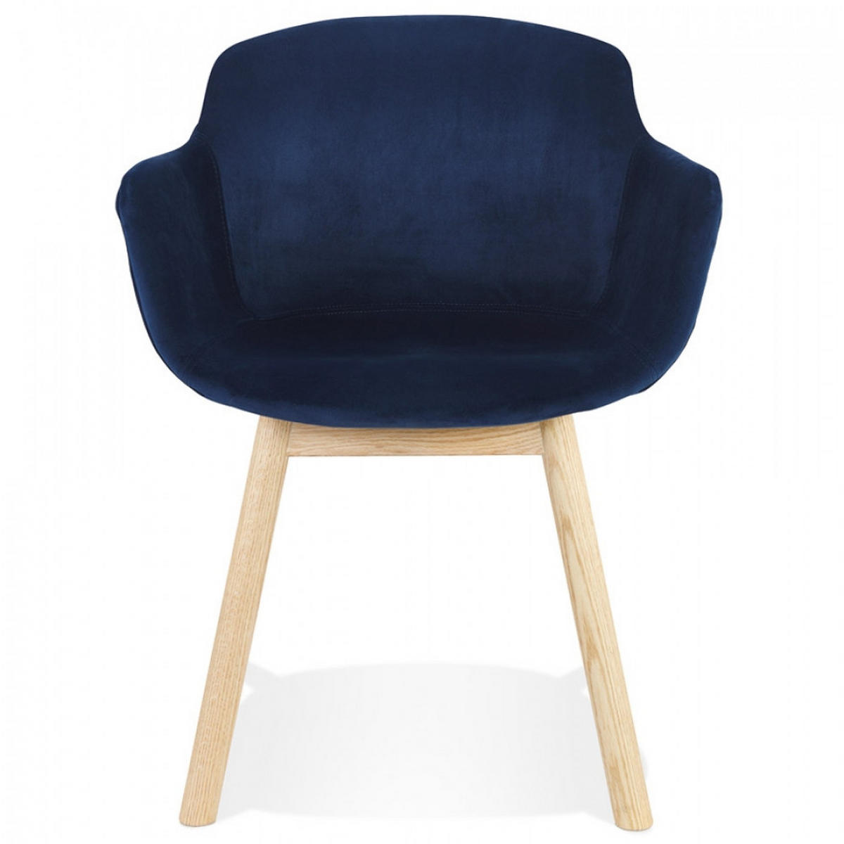 STUHL mit armlehnen Blau 59x80x54cm - Blau/Eichefarben, Holz/Textil (59/80/54cm) - AlterEgo