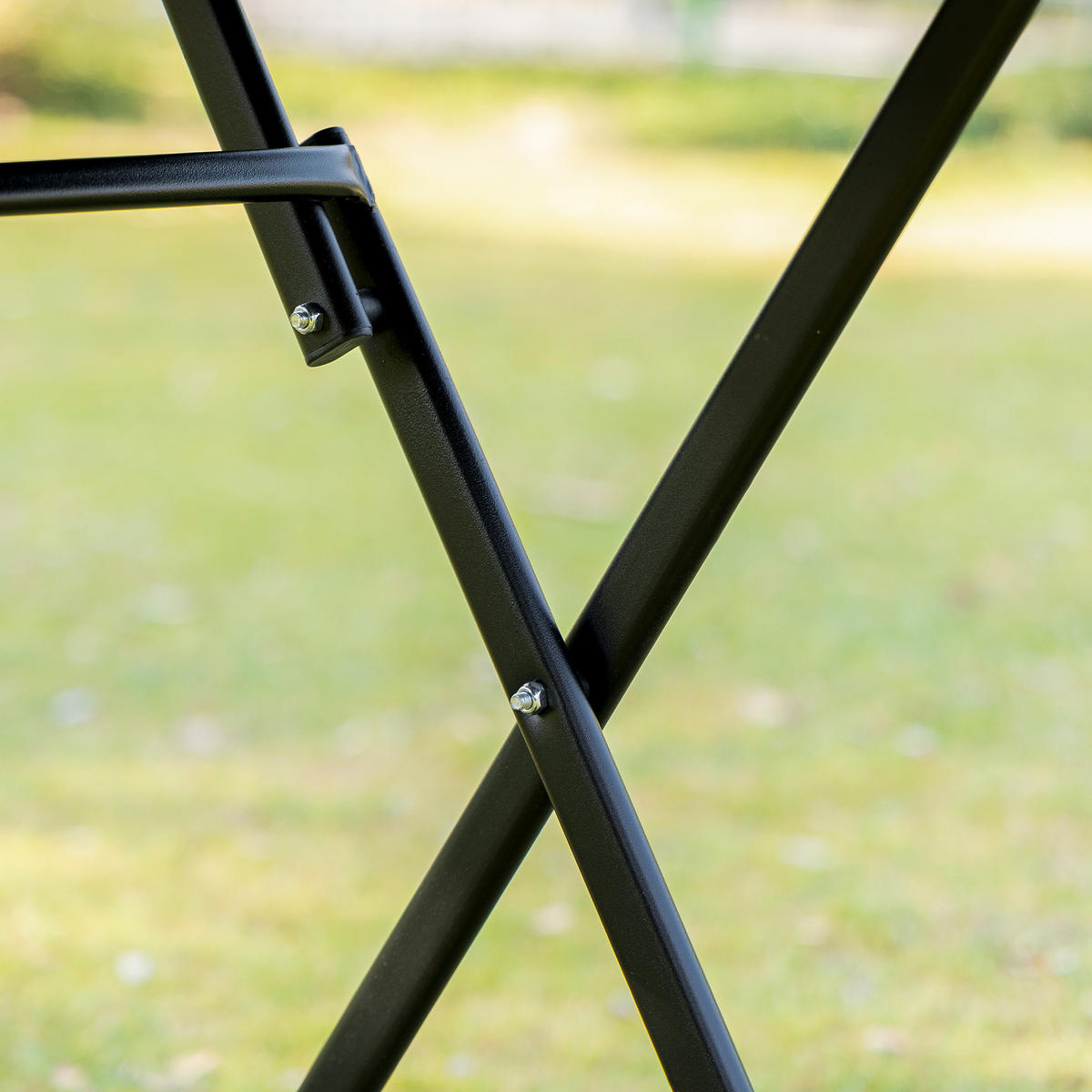 SITZGRUPPE, Schwarz, Metall, Glas, Mesh - Schwarz, Metall - Outsunny