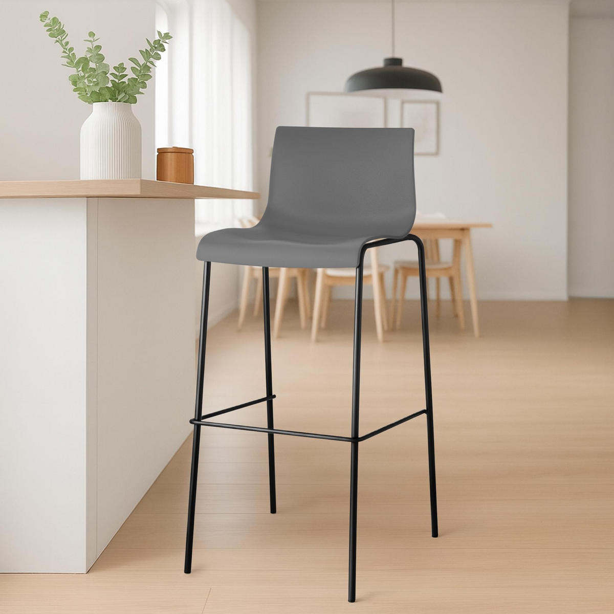 BARHOCKER Hover 100x43x48 cm grau - Grau, Kunststoff (43/100/48cm) - furnicato