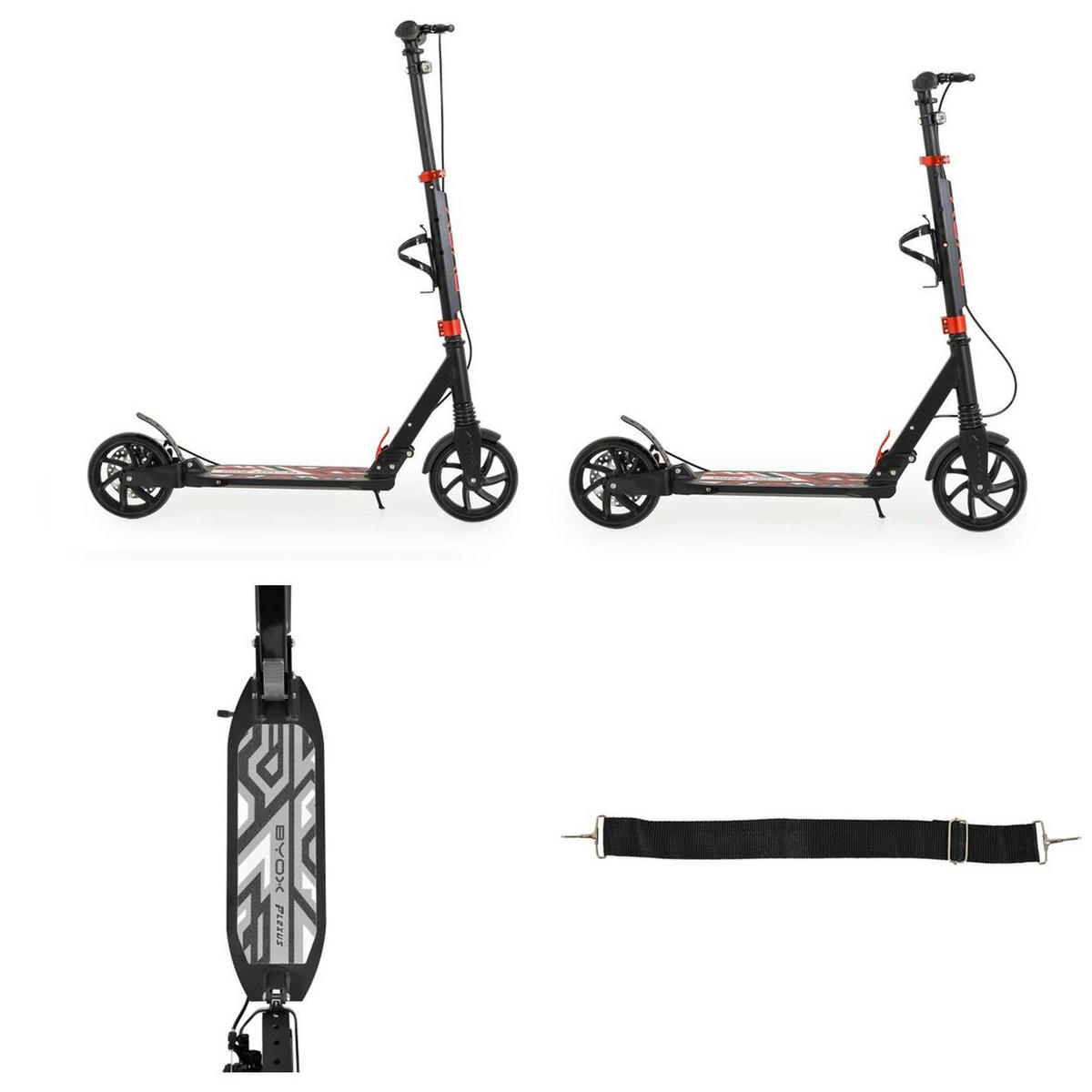 KINDERROLLER Plexus black Bremse Stoßdämpfer Flaschenhalter bis 100 kg - Schwarz, Metall (93/40/80cm)