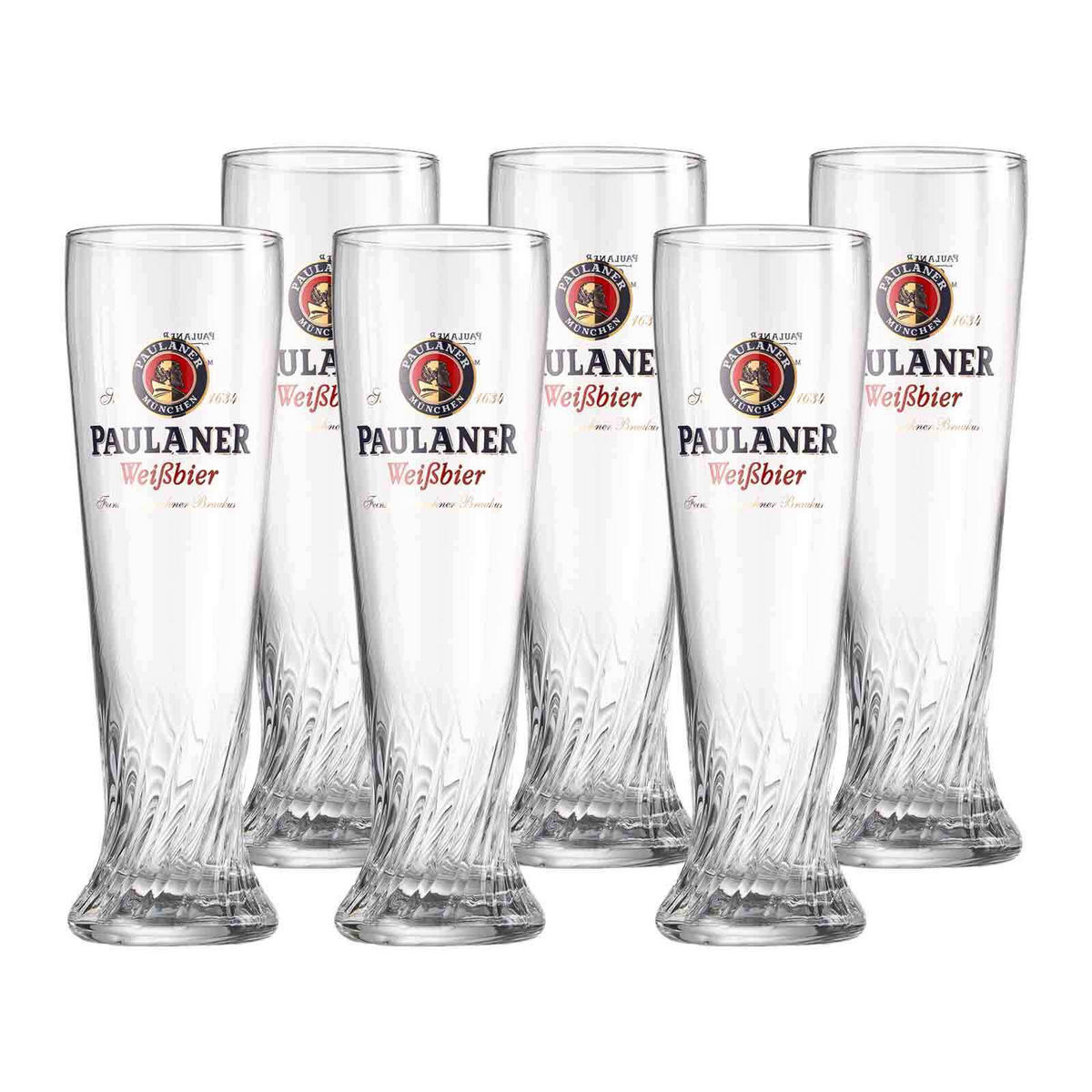 WEIZENBIERGLÄSER Paulaner transparent 500 ml 6er Set - Transparent, Glas (0.5L) - Ritzenhoff Breker