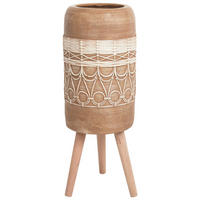 BLUMENTOPF Braun Dryopteris - Hellbraun/Beige, Stein (82cm) - Beliani