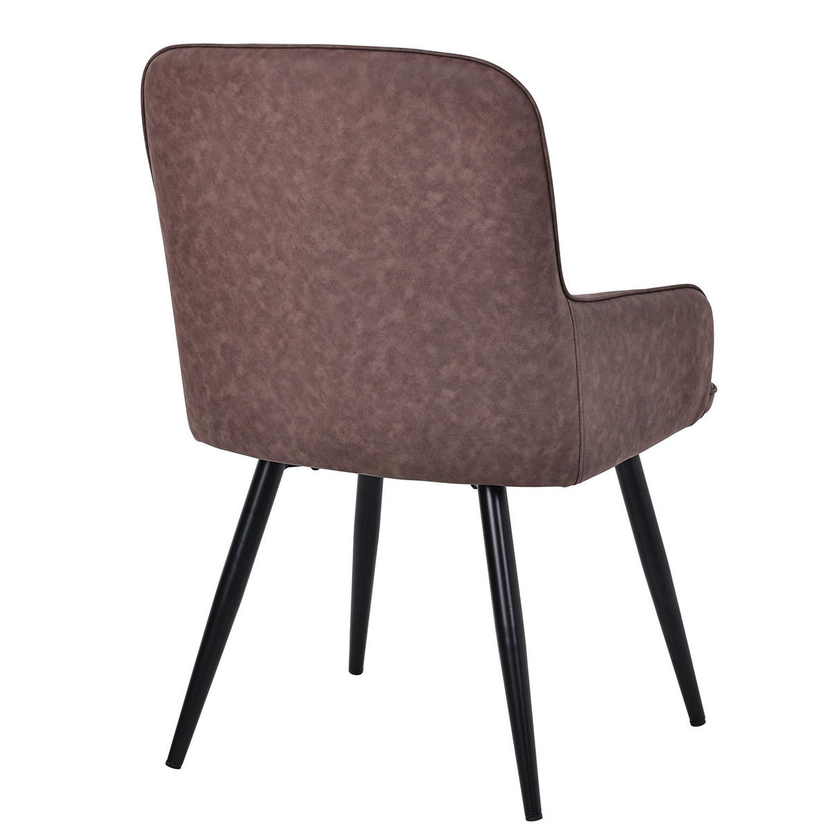 ARMLEHNSTUHL-SET 2 Stück in Lederlook(YZ3) - Dunkelbraun, Textil (57/87/62cm) - HOMAVO