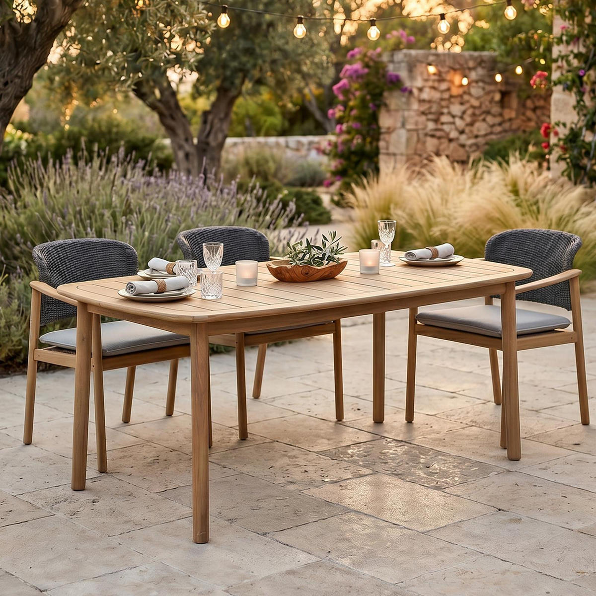 GARTENTISCH SURIN natur - Naturfarben, Holz (95/180/76cm) - IDIMEX