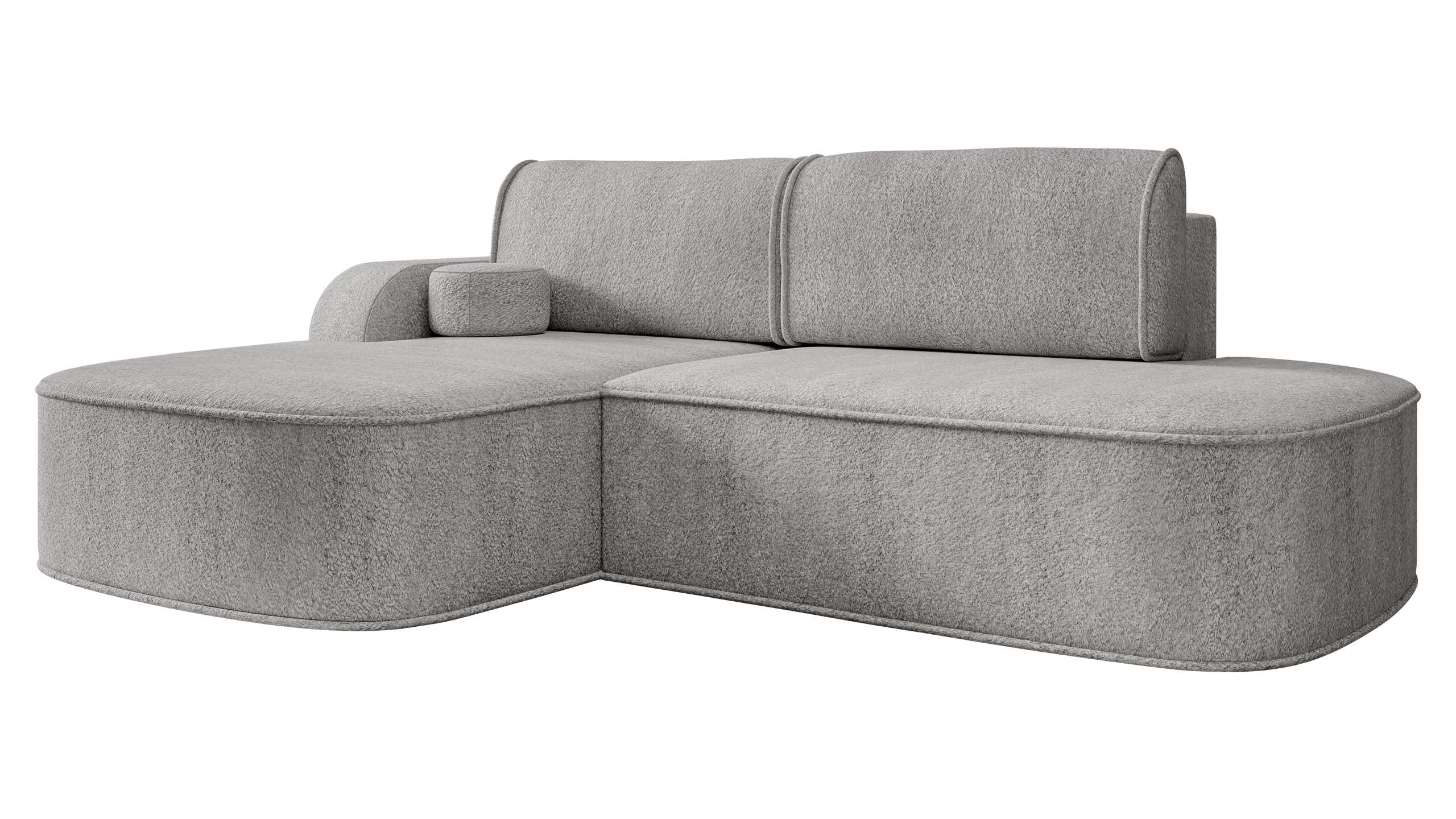 ECKSOFA Koro, Seite: Links - Hellgrau/Schwarz, Holz/Kunststoff (256/177cm) - MIRJAN24