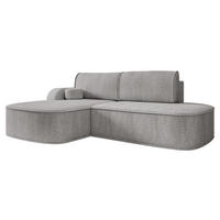 ECKSOFA Koro, Seite: Links - Hellgrau/Schwarz, Holz/Kunststoff (256/177cm) - MIRJAN24