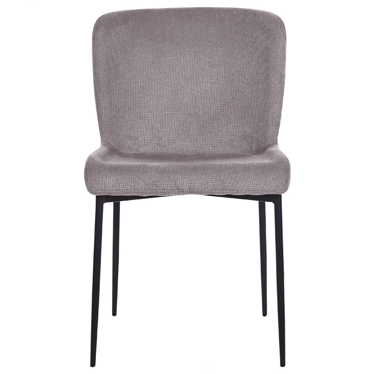 ESSZIMMERSTUHL 2er-Set Polsterbezug Grau Ada - Grau, Textil/Metall (49/82/48cm) - Beliani
