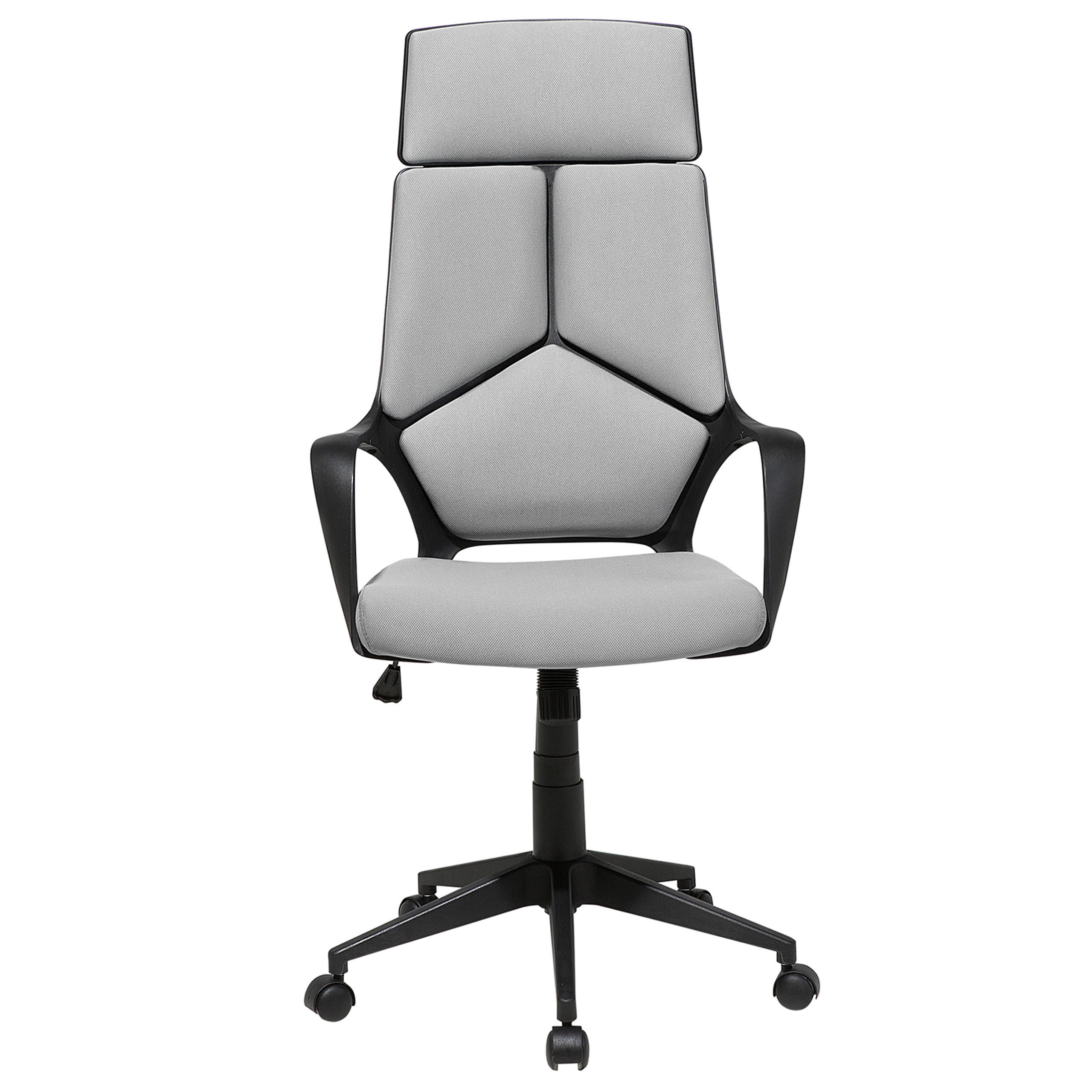 BÜROSTUHL Polyester Schwarz/Grau Delight - Schwarz, Kunststoff/Textil (64/116/64cm) - Beliani