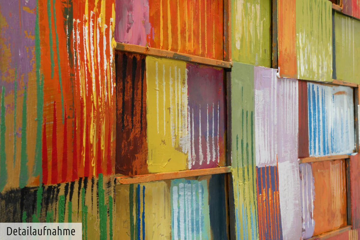 METALLBILD Bunt 120/60 cm - Multicolor, Metall (6.8/60cm) - KUNSTLOFT