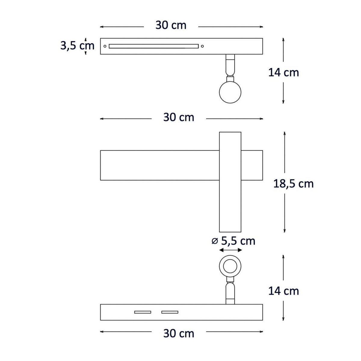 WANDLEUCHTE Lodvi, Messing, 30cm - Goldfarben, Metall (14/18.5/30cm) - KOSILUM