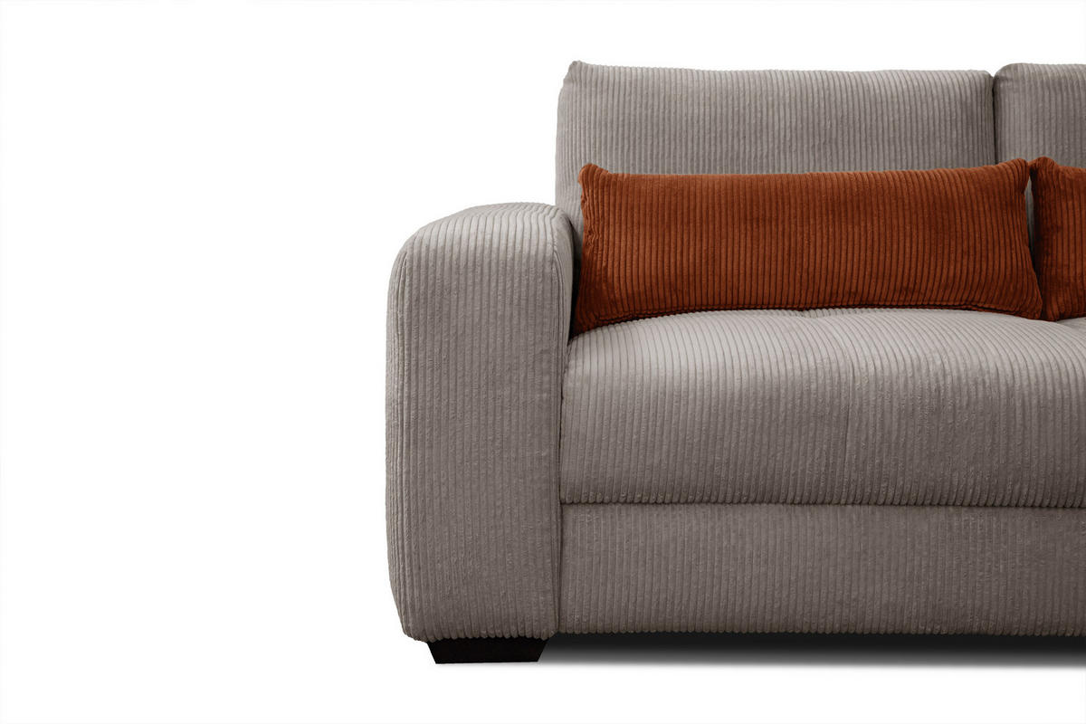 SOFA OLI 3-Sitzer, taupe - Taupe, Holz/Textil (208/91/108cm) - Courtois Laville