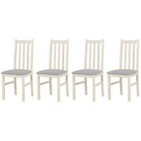 STUHL Bos 10 (4er Set) - Beige/Blaugrau, Holz (43/94/40cm) - Leaf Design