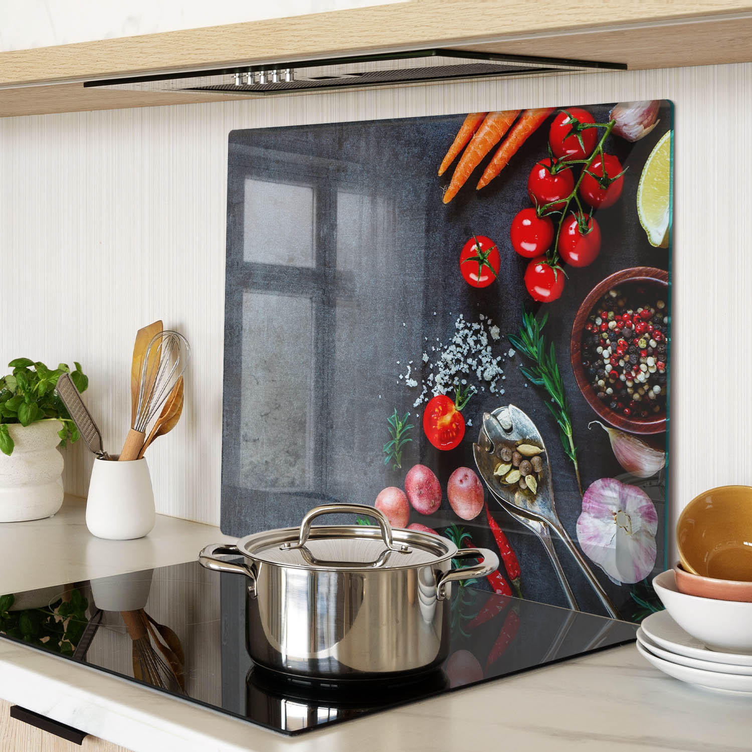 GLASPLATTE 60x52 cm Zutaten - Multicolor, Glas (60/0.4/52cm) - TULUP
