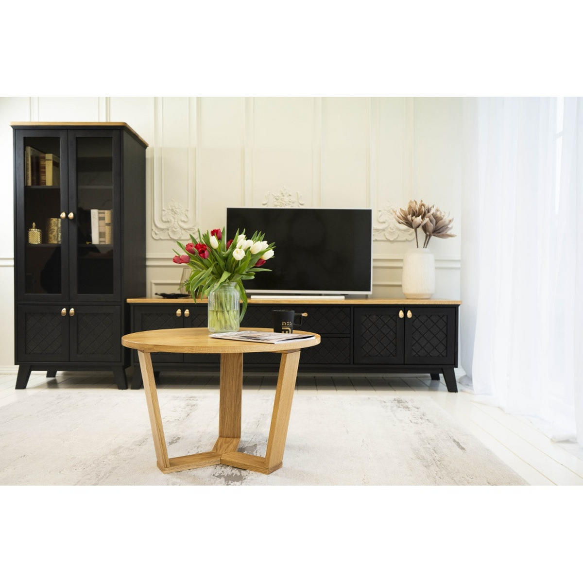 TV-ELEMENT - Schwarz, Holz (200/55/50cm) - MSL wooden furniture