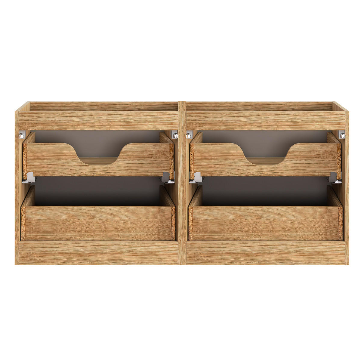 DOPPELWASCHTISCH 120cm Elora Beige und Holz - Braun, Holzwerkstoff (120/59/46cm) - Petits-meubles