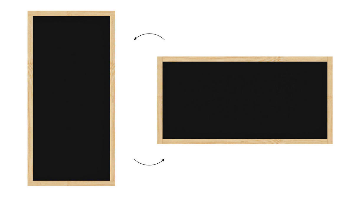 KREIDETAFEL mit naturlackierten Holzrahmen 120x60cm - Schwarz, Holz (120/60/2cm) - ALLboards