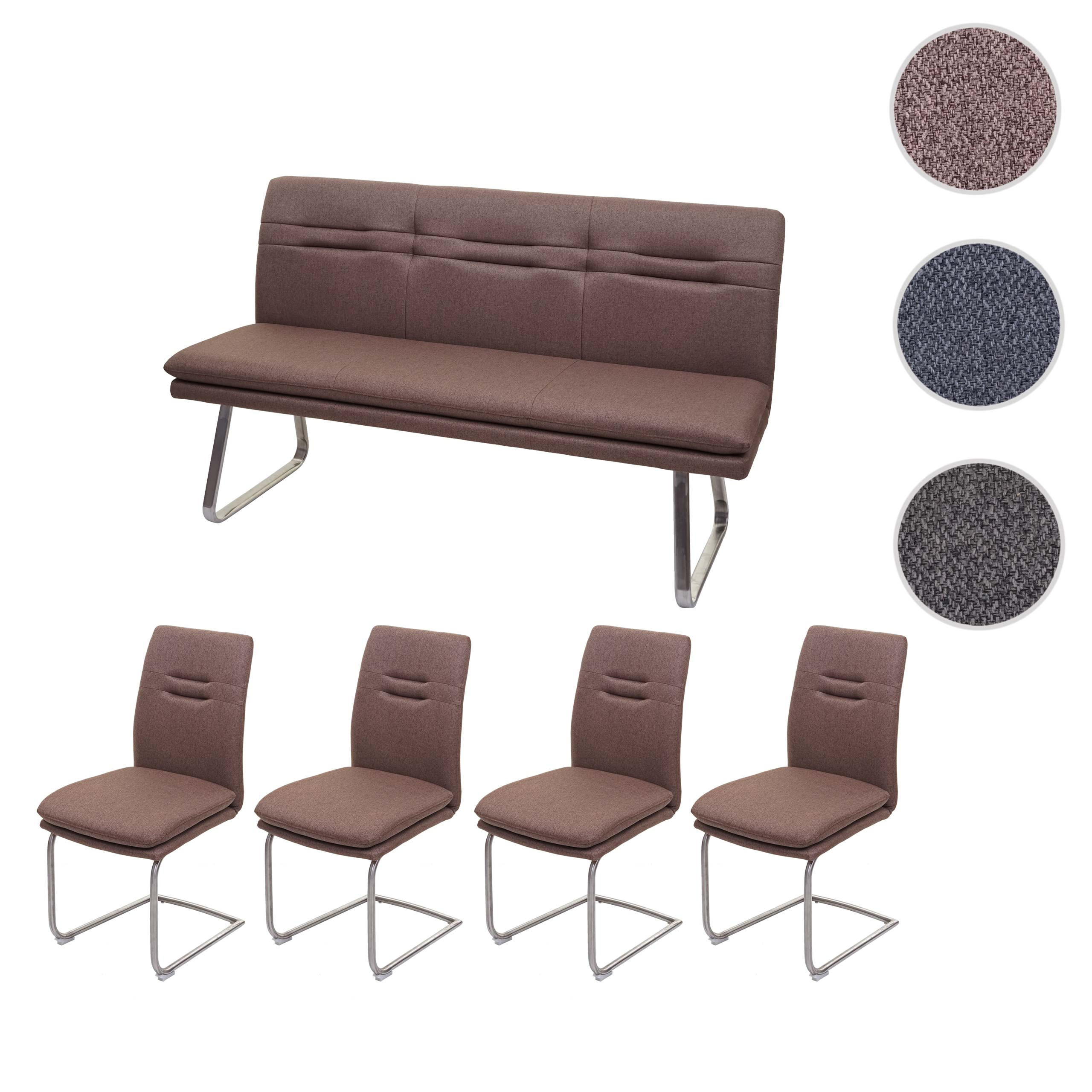 ESSZIMMER-SET Braun 5er-Set - Braun, Textil (160/92/58cm) - MCW