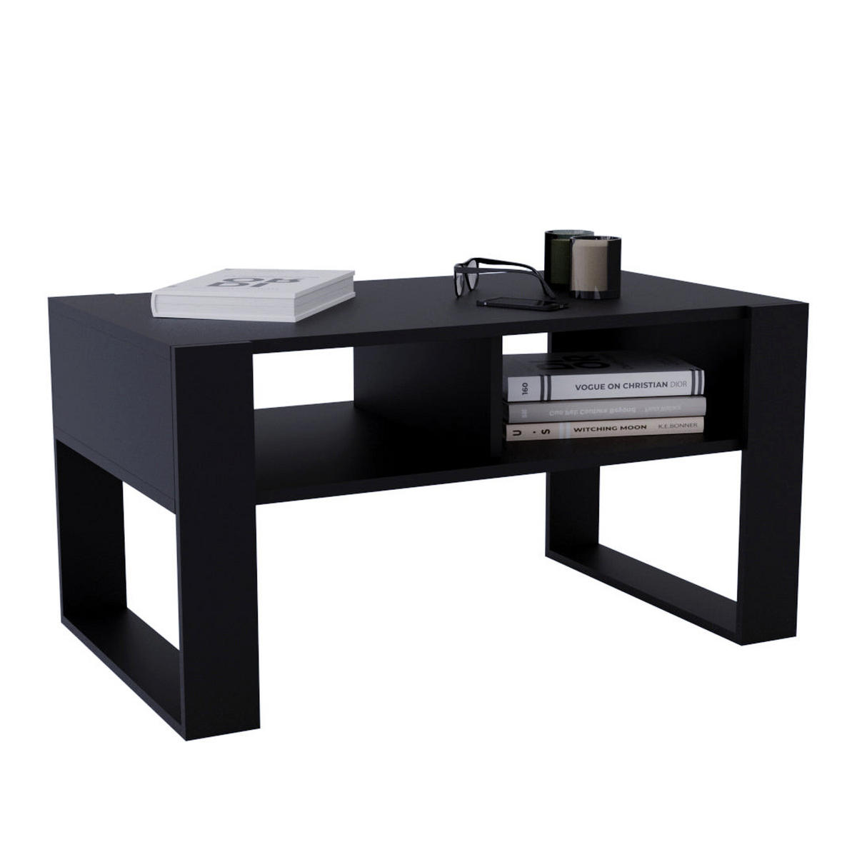 COUCHTISCH KORA 92 - Schwarz, Holz (53.6/92/45cm) - Mat-Haus