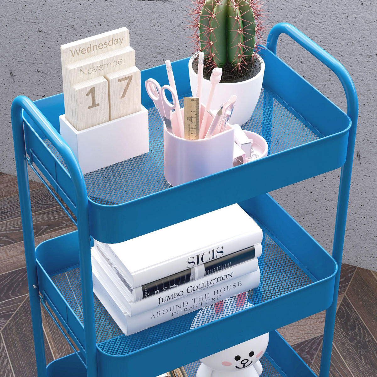 SERVIERWAGEN DE-12460 45/30,6/79 cm Dunkelblau - Blau, Metall (30.6/79/45cm) - ComfortXL