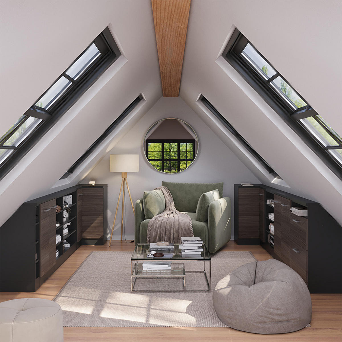 DACHSCHRÄGENSCHRANK ECKSCHRANK Rion Edelgrau/Anthrazit 75.6 x 81.6 cm mit 1 Tür - Anthrazit/Grau, Holzwerkstoff (75.6/81.6/75.6cm) - Vicco