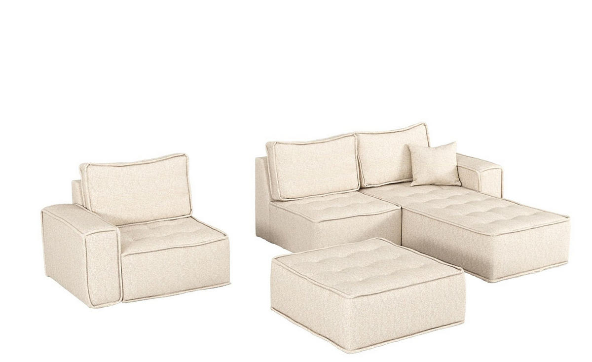 ECKSOFA Sande Xl In Raven - Grau, Holzwerkstoff/Textil (372/192cm) - Fun Möbel