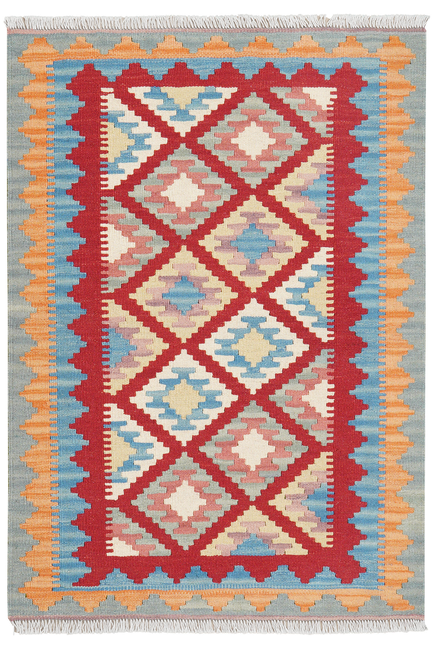 HANDWEBTEPPICH Gashgai Kelim Rot 115/80 cm Schurwolle - Rot, Textil (80/115cm) - Looma