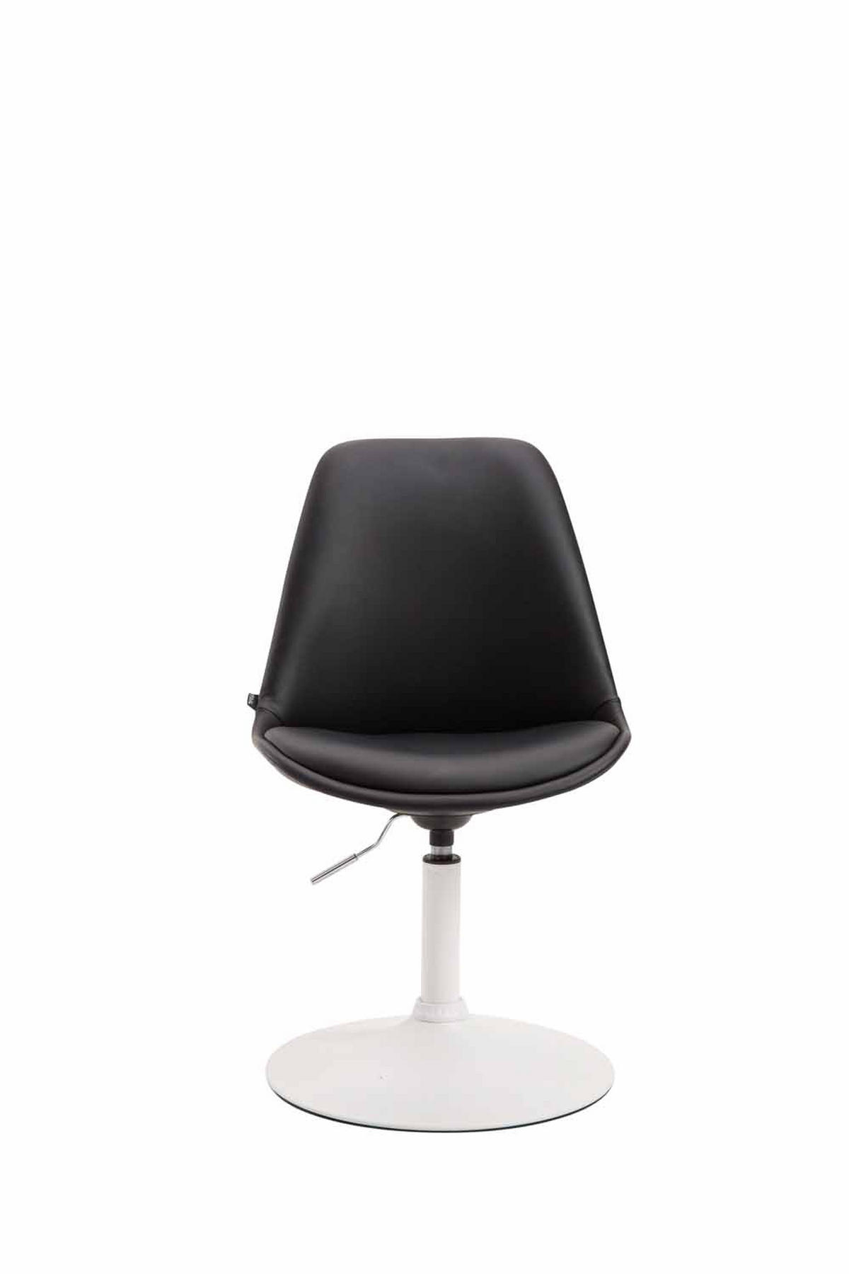 DREHSTUHL Lederlook schwarz - Schwarz/Weiß, Textil/Metall (48/76/57cm) - CLP