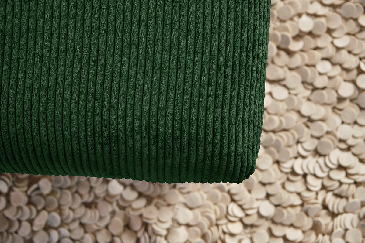 LONGSEAT CHAMRE Smaragdgrün Cord - Smaragdgrün/Schwarz, Textil/Metall (130/95/160cm) - KAWOLA