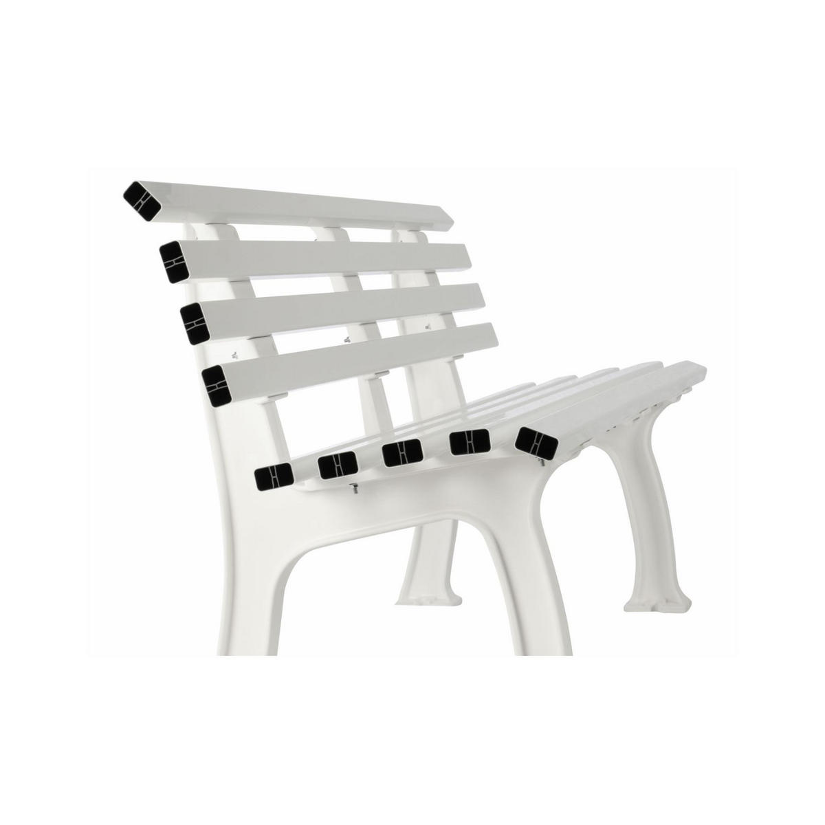 GARTENBANK Antigua 2 Sitzer Weiß 74 x 120 x 54 cm Witterungskunststoff & UV Beständiger Kunststoff - Weiß, Kunststoff (120/74/54cm) - PROREGAL