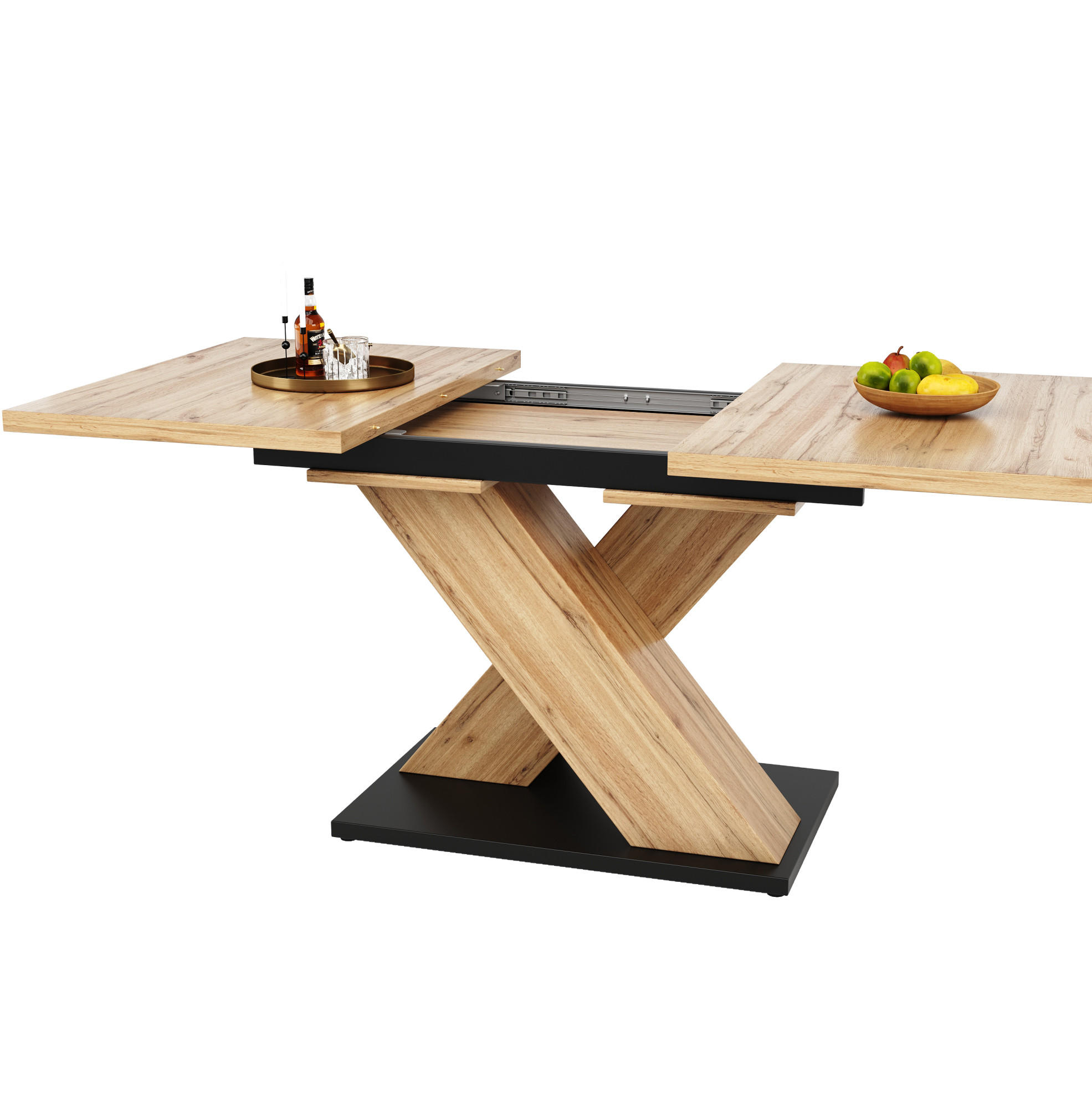 AUSZIEHTISCH 119/80/75 cm in Holzoptik – ausziehbar für 6–8 Personen - Hellbraun, Holzwerkstoff (158.5/80/75cm) - BEAOK