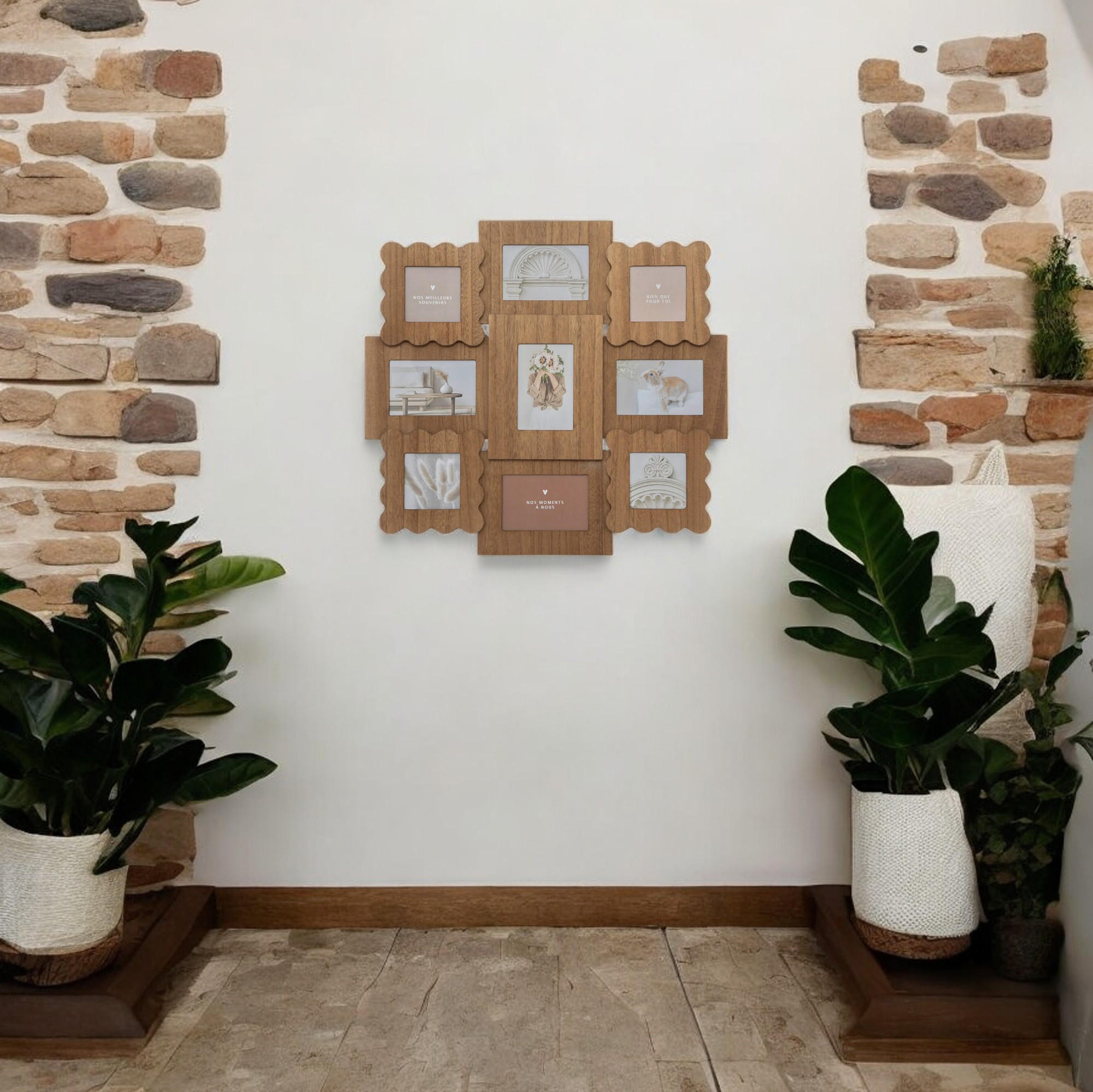 MULTIRAHMEN Briana für 9 Bilder - Braun, Holzwerkstoff (54.8/58.8/54.8cm) - Atmosphera Createur d´interieur