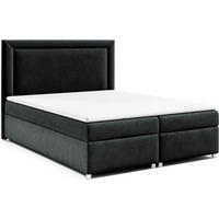 BOXBETT mit Bettkasten Trinity K-3 Bonellfederkern inkl. Topper - Schwarz, Holz/Holzwerkstoff (160/200cm) - Best For Home