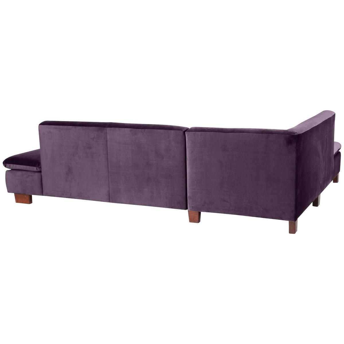 ECKSOFA mit Ottomane links Kaye Bezug Samtvelours Buche nussbaum dunkel / purple - Lila, Kunststoff (190/270cm) - 58aufmkessel