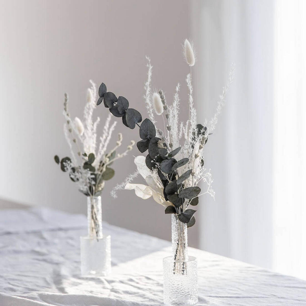 TROCKENBLUMENSTRAUSS Tischdeko Eukalyptus weiß - weiß - Weiß, Naturmaterialien (30cm) - Lykke & You