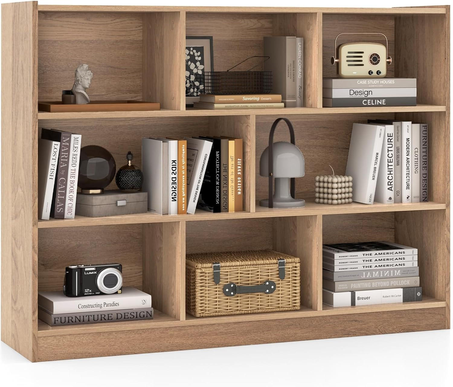 Costway Bücherregal Braun 122x93x32 cm
