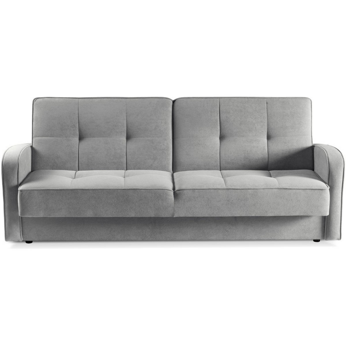 SCHLAFSOFA 3-Sitzer Pavo mit Bettkasten, Grau - Schwarz/Grau, Textil (222/90/93cm) - Beautysofa