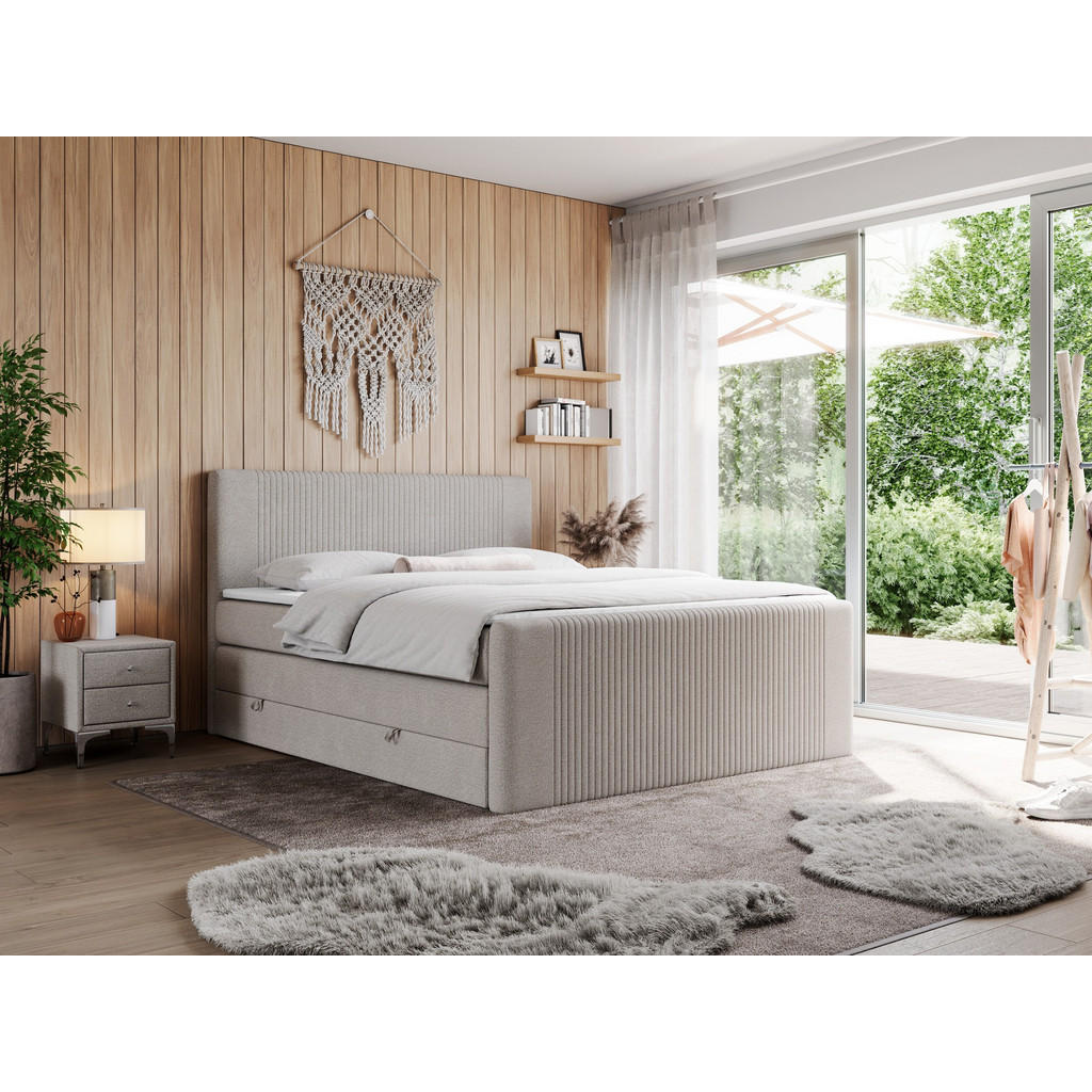 Thumbnail - MKS Boxspringbett, Beige, Textil, 2-Sitzer, H3, Rechteckig, 160x200 cm, Schlafzimmer, Betten, Boxspringbetten