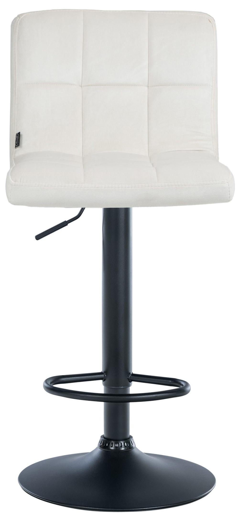 BARHOCKER 2er Set Samt creme - Creme/Schwarz, Textil/Metall (46/94/47cm) - CLP