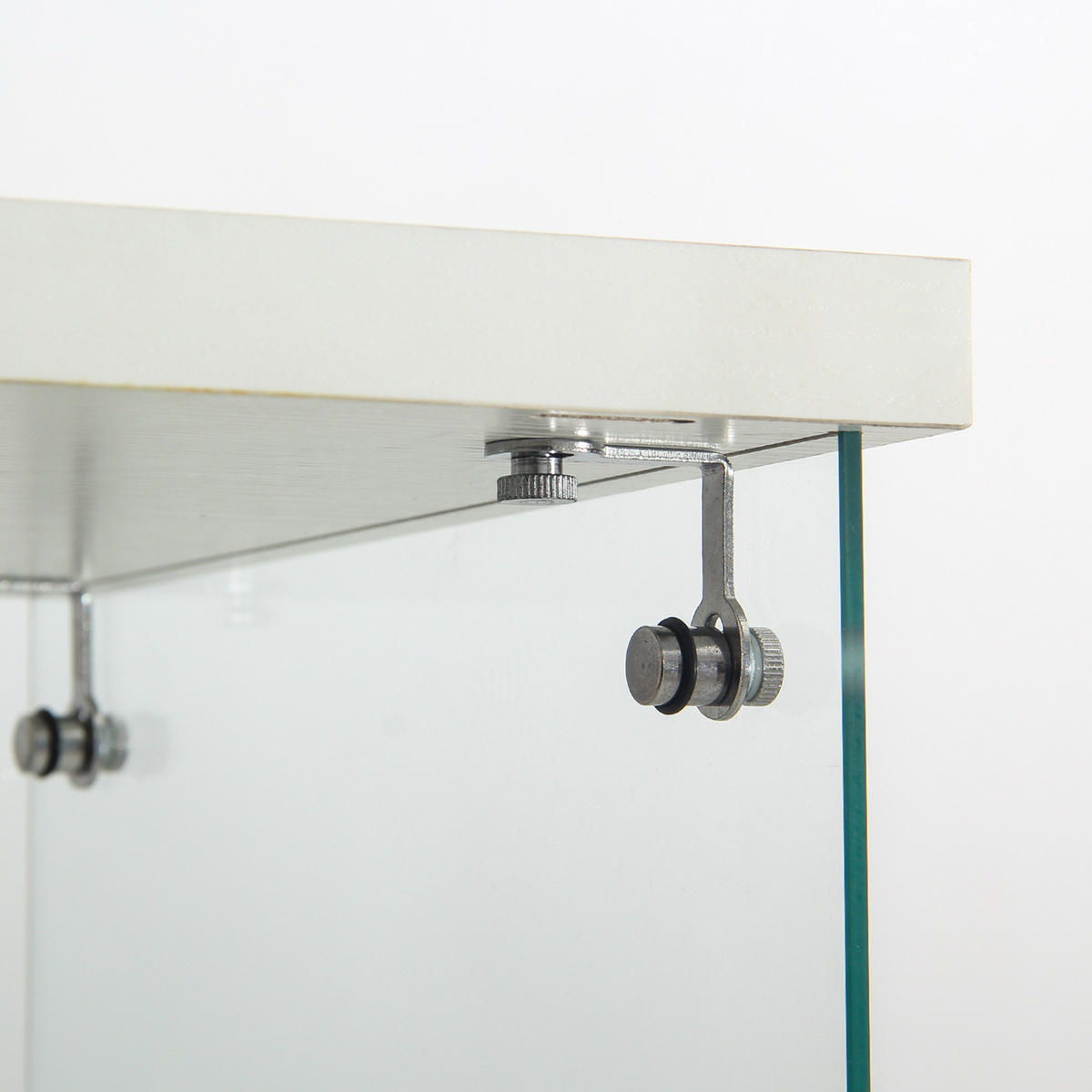 GLASVITRINE 42x36x125 cm mit 3 Einlegeböden, Einzeltür, LED-Beleuchtung und Sicherheitsschloss in weiß - Weiß, Glas/Holz (36/125/42cm) - BRILVERDE