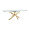 COUCHTISCH - Sicherheitsglas & Goldfarbenes Metall - Transparent - COSIMA - Goldfarben, Glas (120/60/45cm) - Vente-Unique