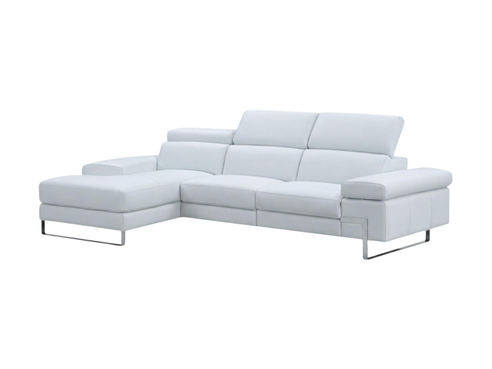 ECKSOFA Lete Echtleder Weiß - Weiß, Leder/Metall (232/160cm)