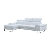 ECKSOFA Lete Echtleder Weiß - Weiß, Leder/Metall (232/160cm)