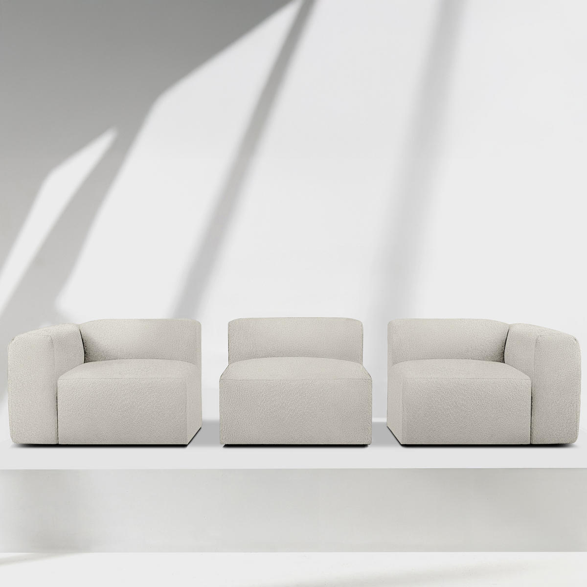 3-SITZER SOFA BUFFO, Weiß - Weiß, Holz/Holzwerkstoff (290/73/96cm) - KONSIMO®