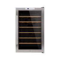 WEINKÜHLSCHRANK CAVC28 Schwarz und Silber, von 28 Flaschen, 70L, 6 Regale, Thermoelektrische Kühlung, Elegantes Design, LED, Anti-UV - Schwarz, Metall (45/73.5/52.8cm) - Les Petits Champs