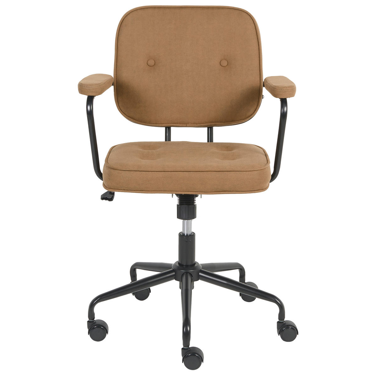 SCHREIBTISCHSTUHL drehbar Stoff Hellbraun Pawnee - Hellbraun, Textil (60/90/60cm) - Beliani