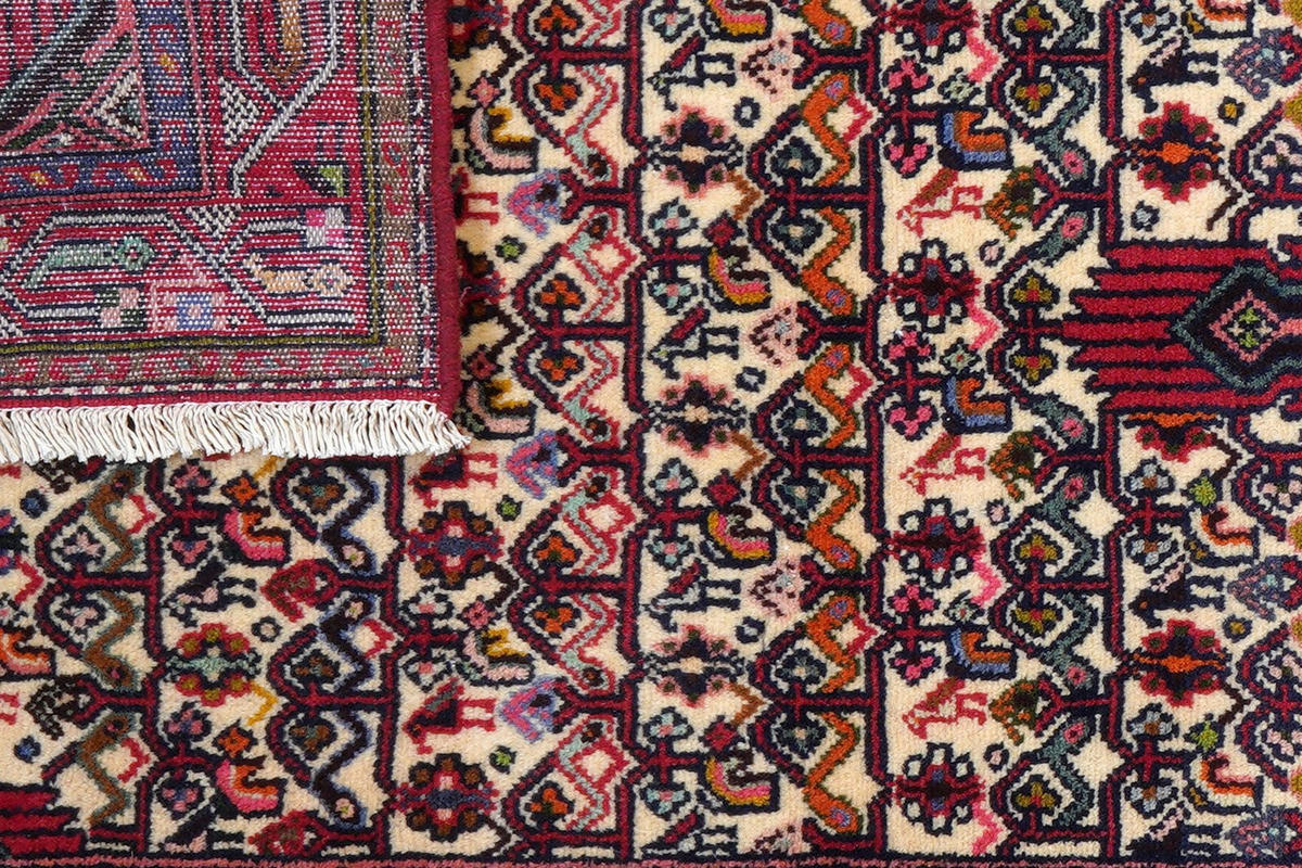 LÄUFER Orient handgeknüpft Assadabad Beige, Rot 215/83 cm Schurwolle - Beige/Rot, Textil (83/215cm) - Looma