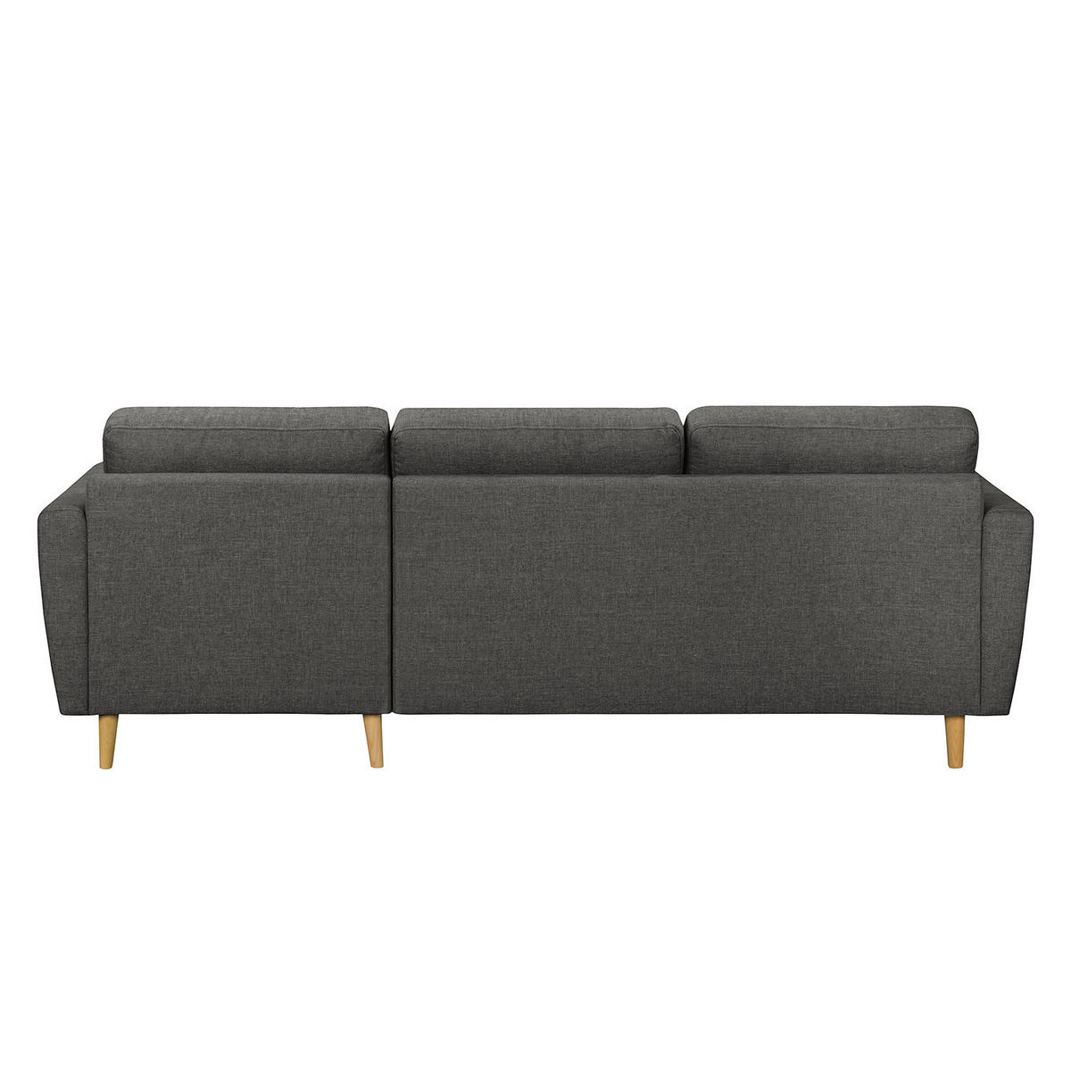 ECKSOFA mit Longchair - Hellbraun/Grau, Textil (233/148cm) - home24