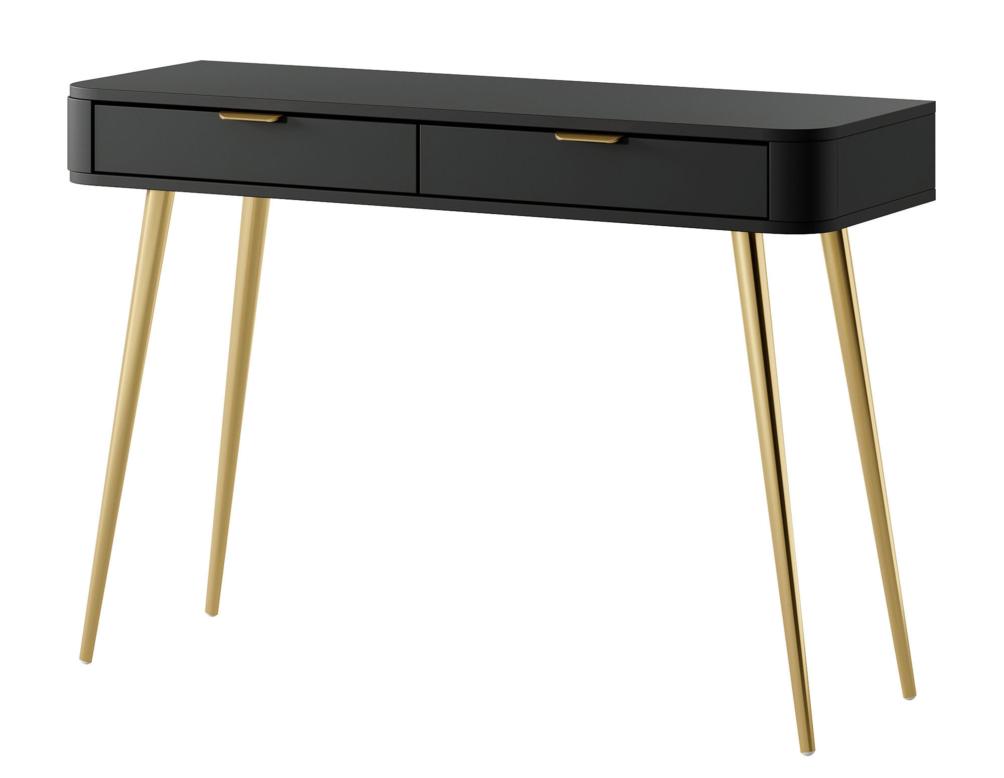 KONSOLENTISCH Oval Schwarz 112 cm - Goldfarben/Schwarz, Holzwerkstoff/Metall (38/112/78cm) - Selsey